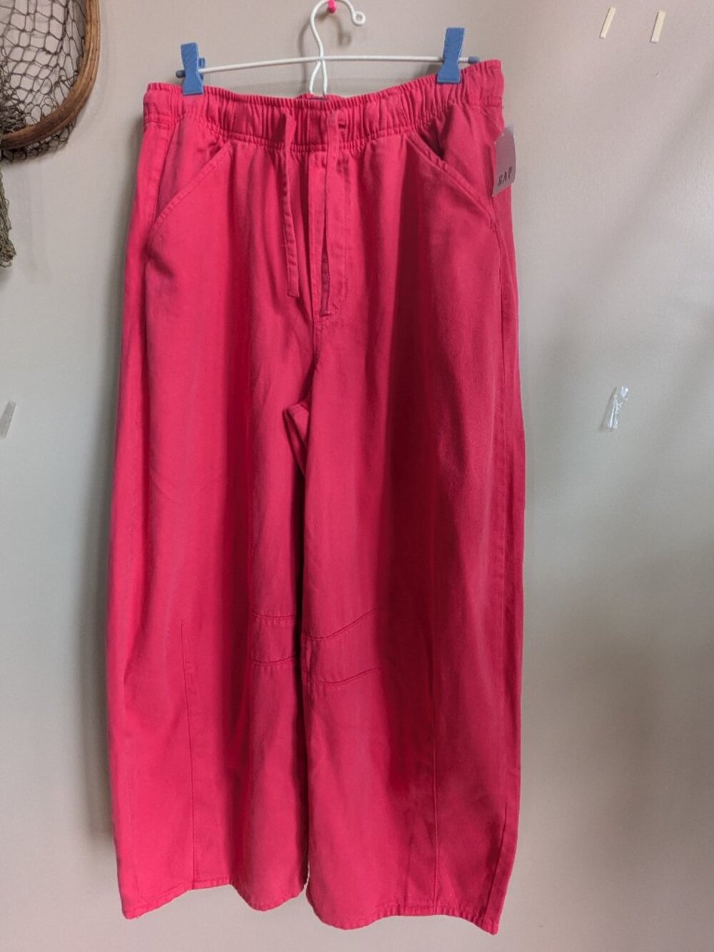 Gap NWT mid rise ultra soft easy horseshoe jeans pink drawstring size M #727
